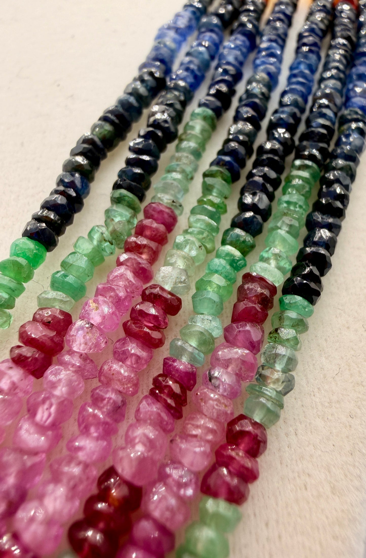315ct Multi-Strand Sapphire & Emerald Statement Necklace – Adjustable 18–40"