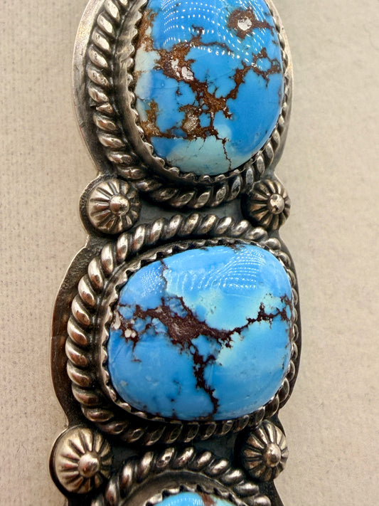 Three-Stone Golden Hills Turquoise Sterling Silver Pendant