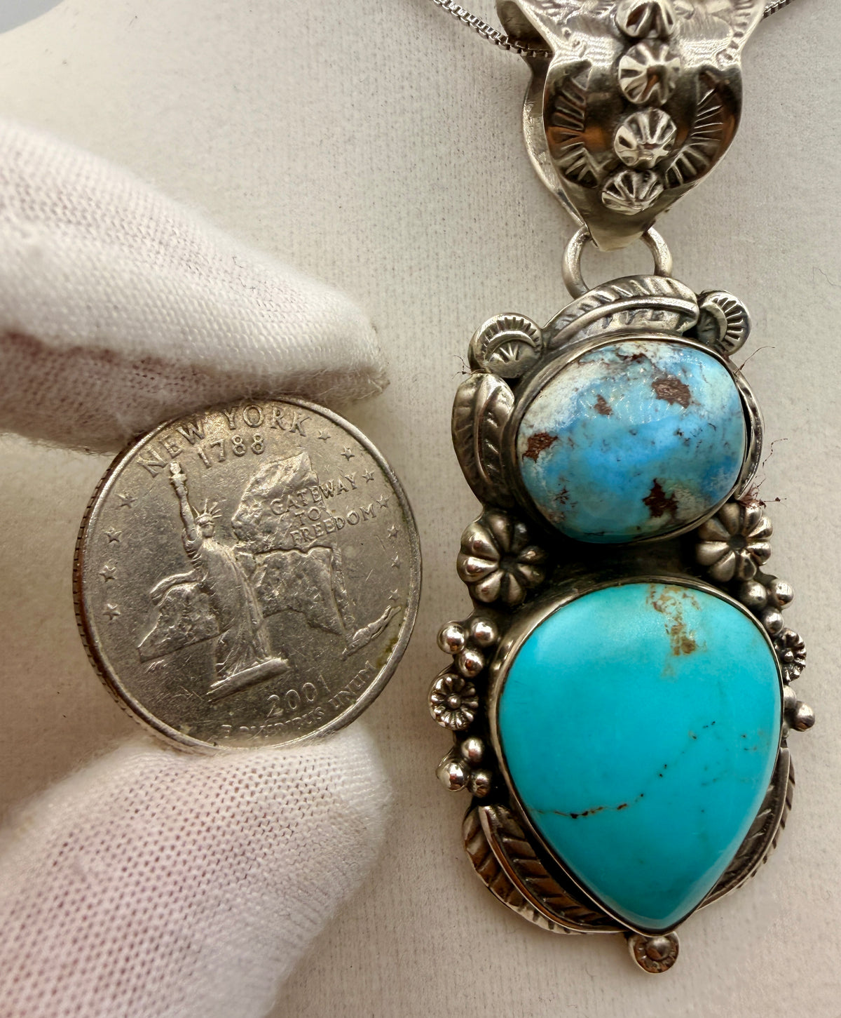 Golden Hills & Tyrone Turquoise Sterling Silver Pendant