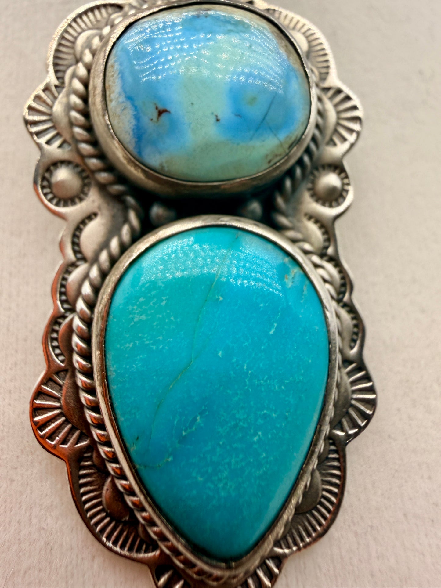 Golden Hills & Tyrone Turquoise Two-Stone Sterling Silver Pendant