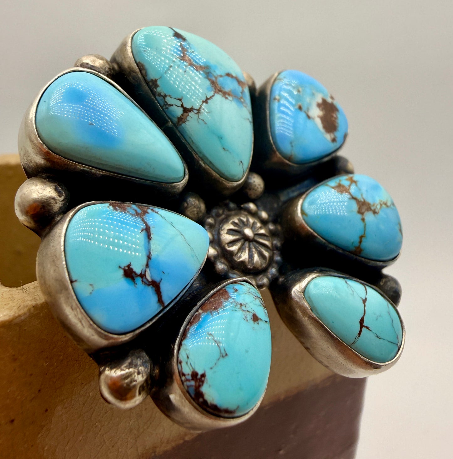 Travis Jim Golden Hills Turquoise Adjustable Cluster Ring