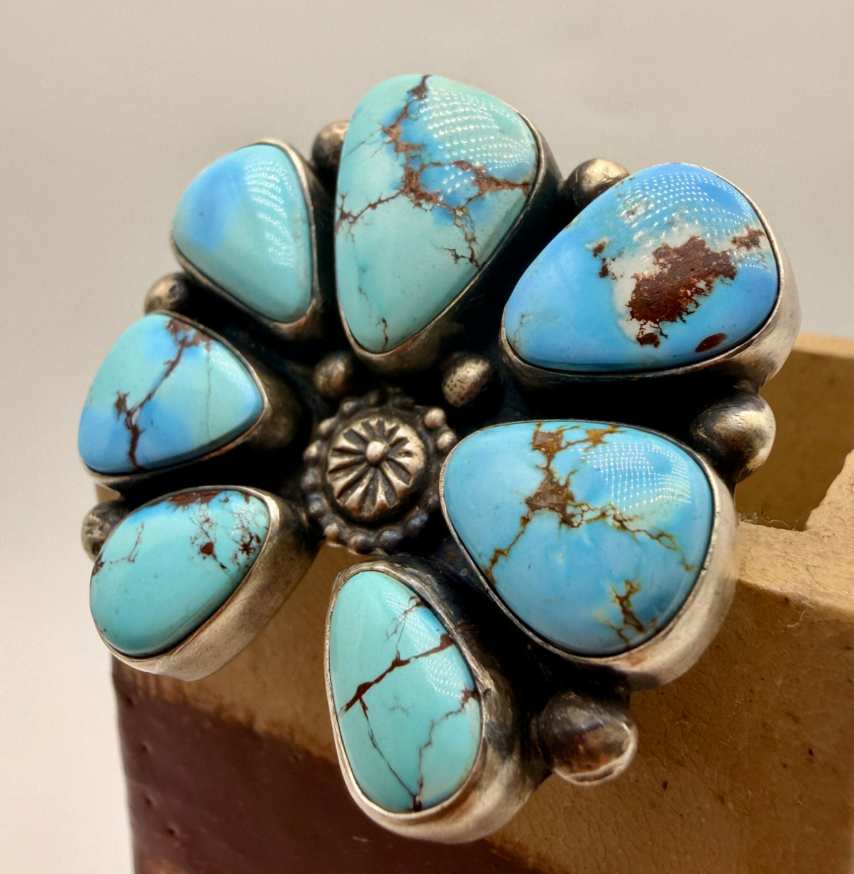 Travis Jim Golden Hills Turquoise Adjustable Cluster Ring