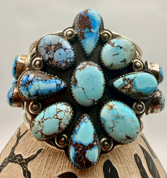 Gabriel Gabby Jurado Golden Hills turquoise sterling silver cluster cuff