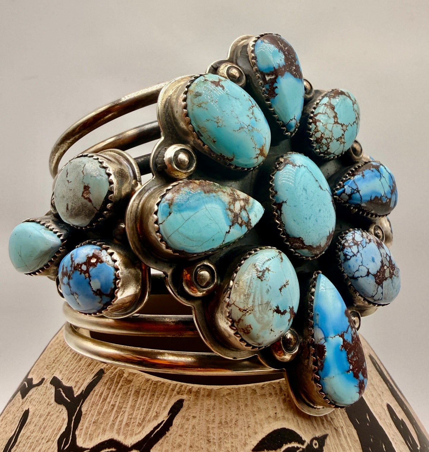 Gabriel “Gabby” Jurado Golden Hills Turquoise Sterling Silver Cluster Cuff