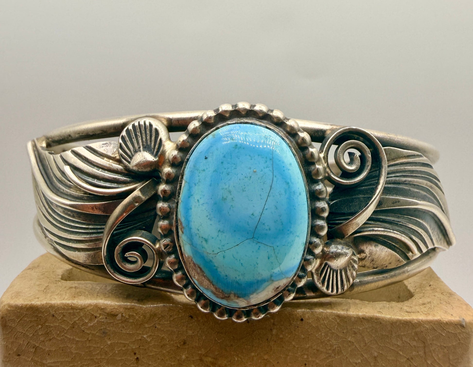 Gabriel “Gabby” Jurado Golden Hills turquoise sterling silver cuff