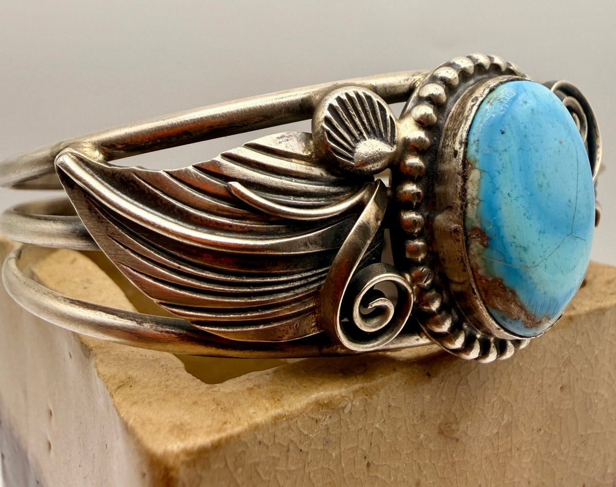 Gabriel “Gabby” Jurado Golden Hills Turquoise Sterling Silver Cuff – 6.25"