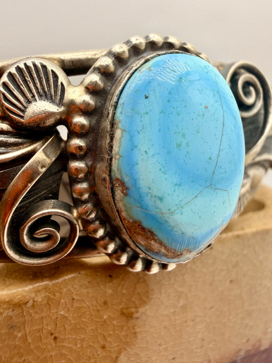 Gabriel “Gabby” Jurado Golden Hills Turquoise Sterling Silver Cuff – 6.25"