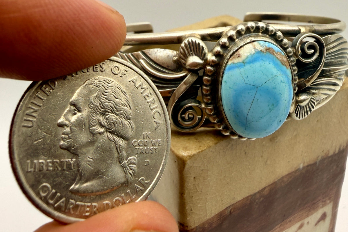 Gabriel “Gabby” Jurado Golden Hills Turquoise Sterling Silver Cuff – 6.25"