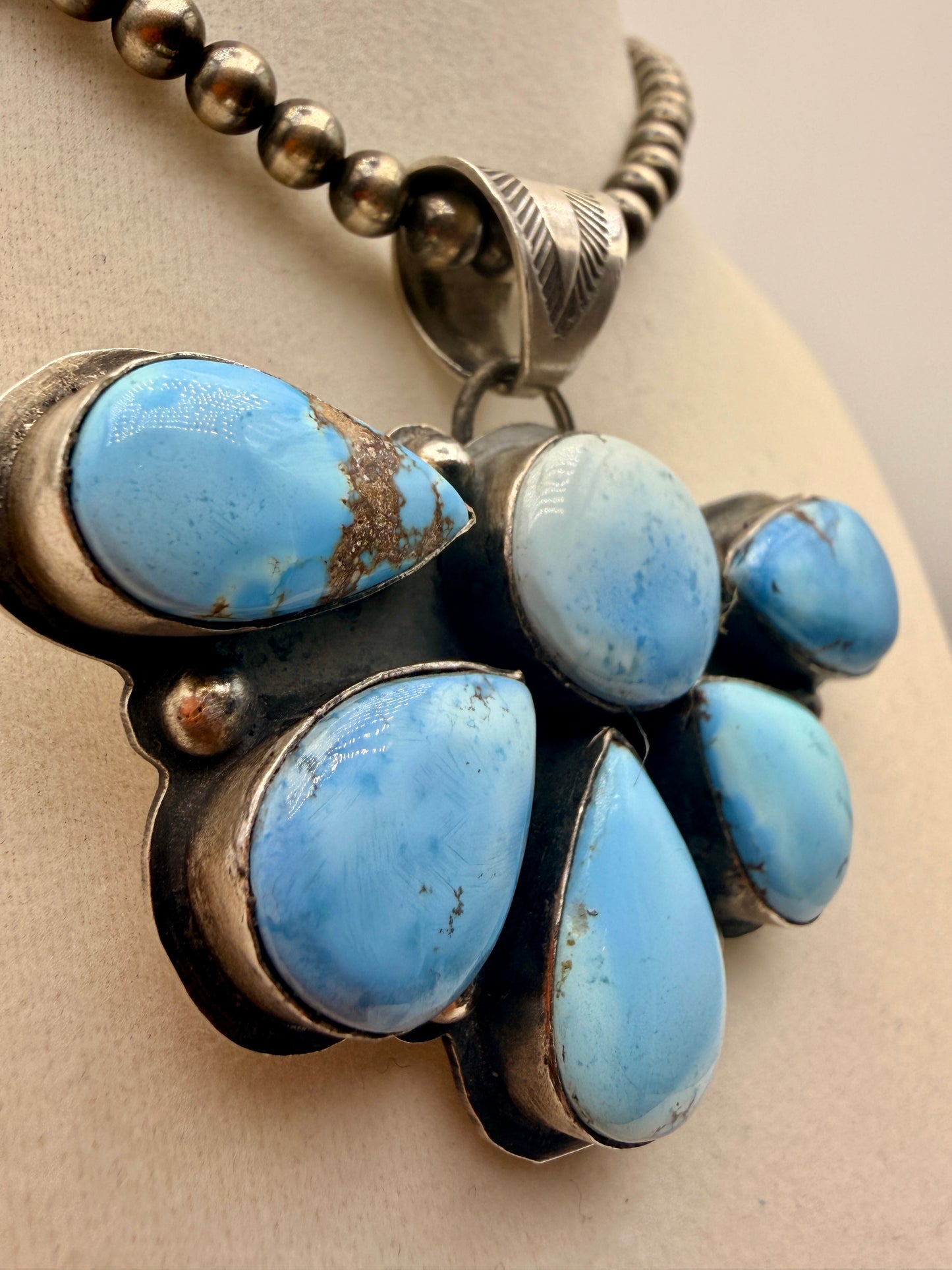 Boyd Ashley “BJA” Golden Hills Turquoise Sterling Silver Cluster Pendant