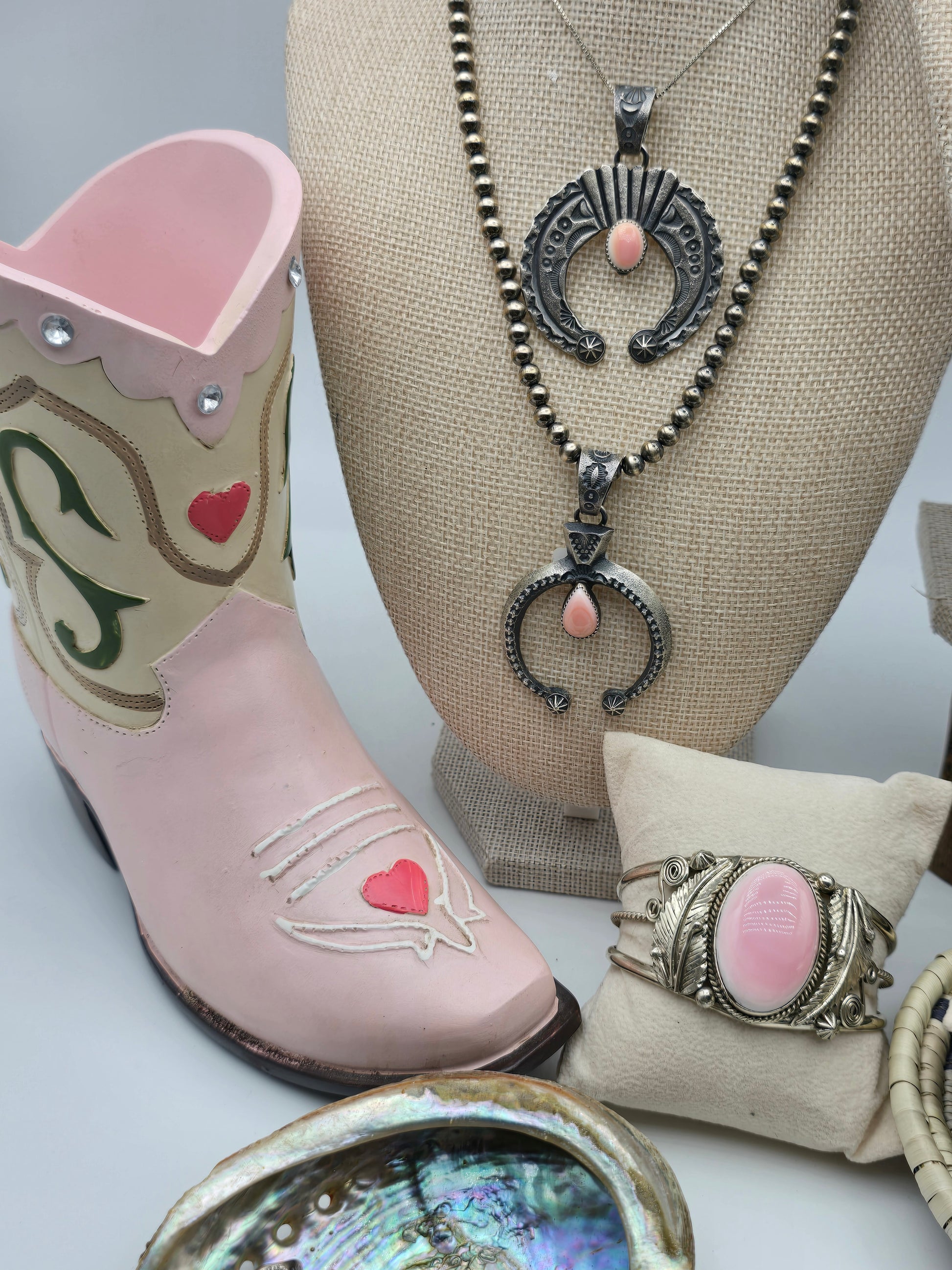 Pink Conch Shell Cuff Bracelet