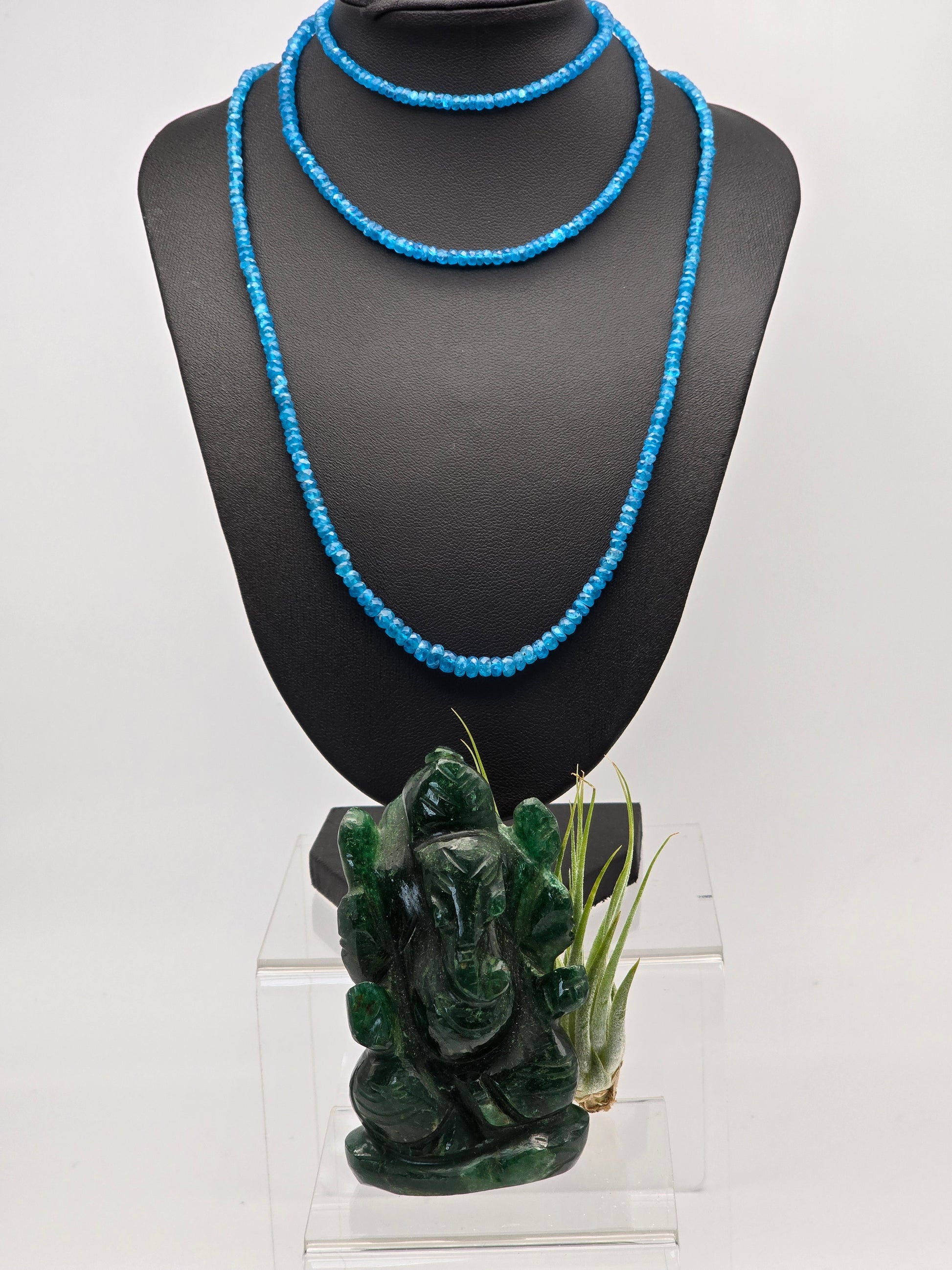 Apatite Neon Blue Faceted Necklaces