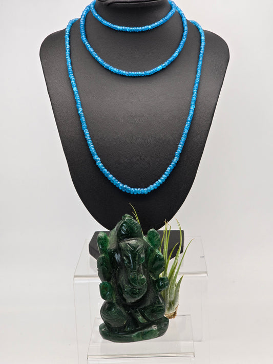 Apatite Neon Blue Faceted Necklaces