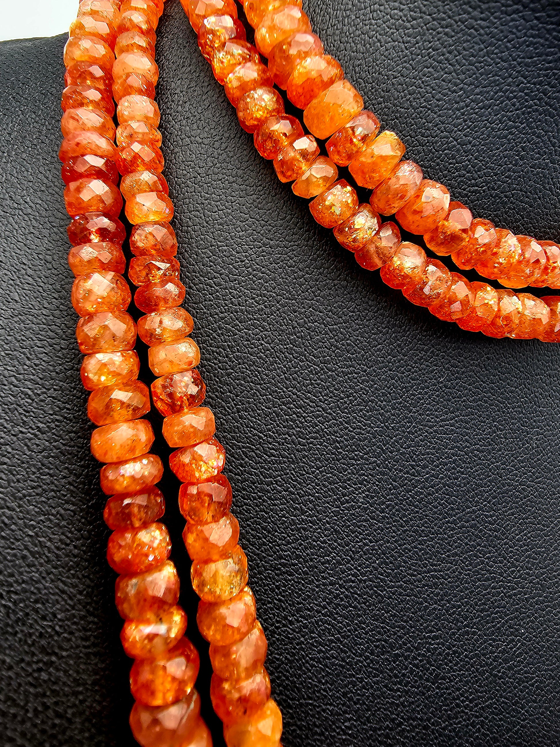 Sunstone Rainbow Lattice Faceted Necklace
