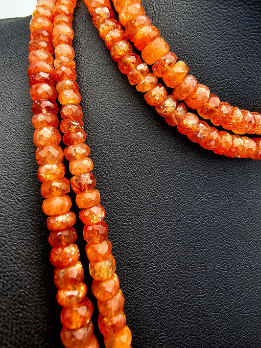Sunstone Rainbow Lattice Faceted Necklace