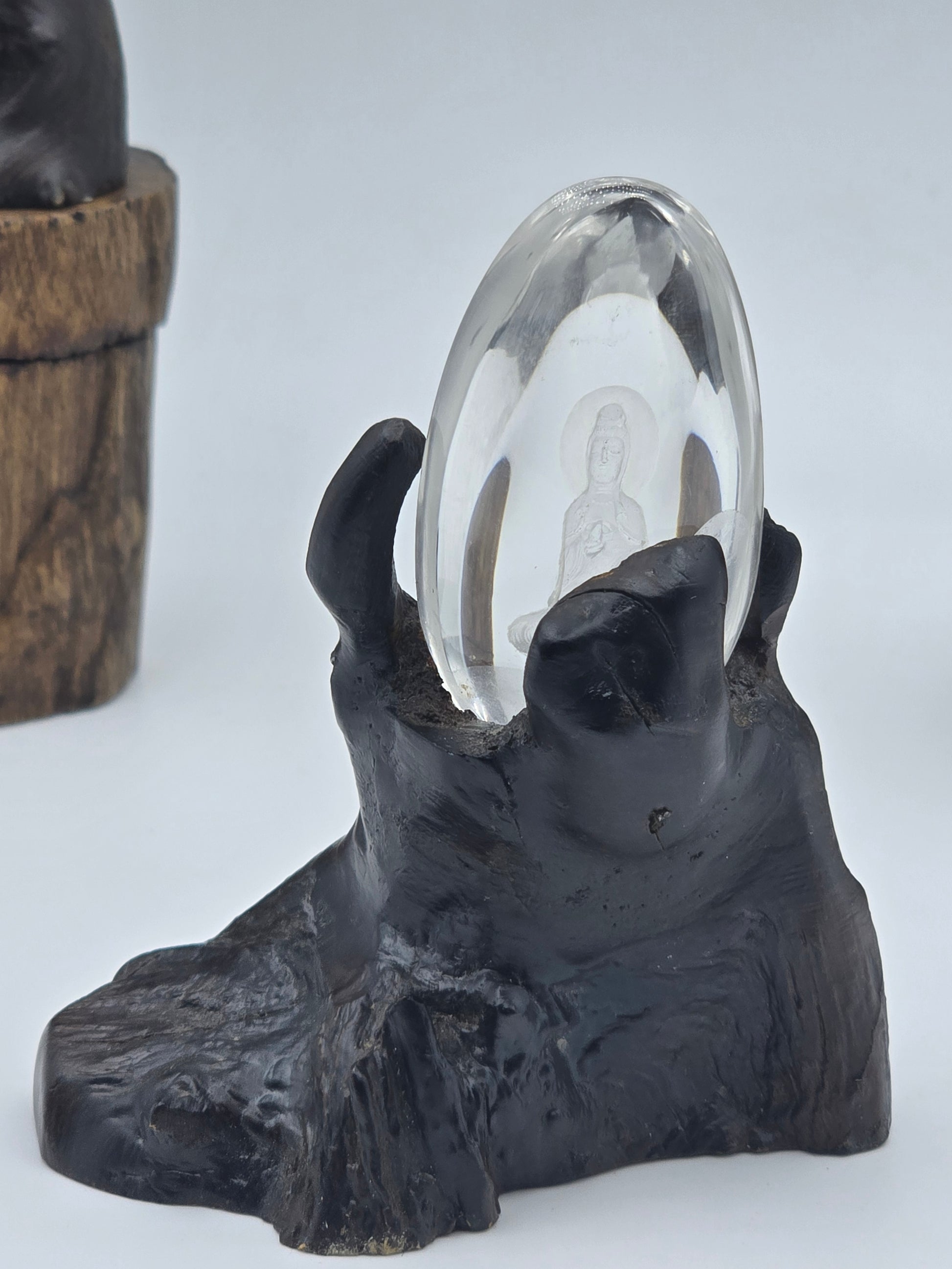 Quan Yin Etched in Scenic Quartz Altar