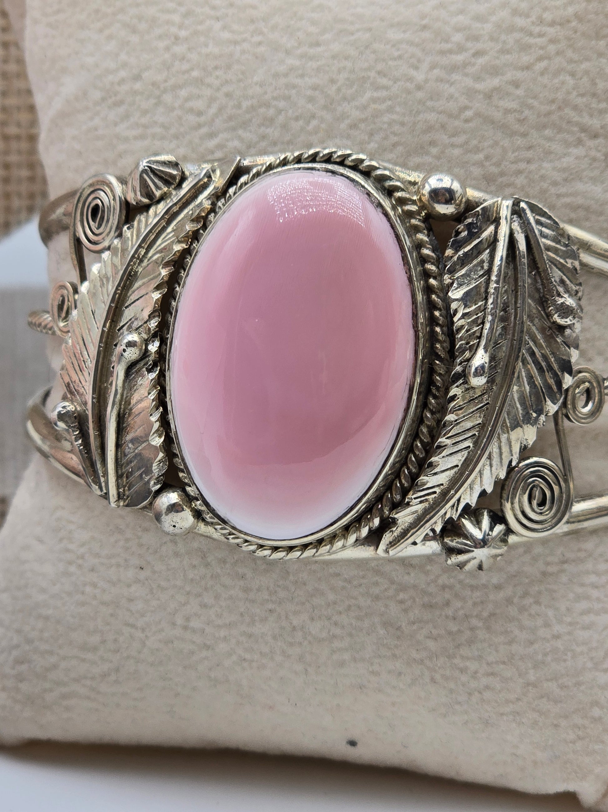 Pink Conch Shell Cuff Bracelet