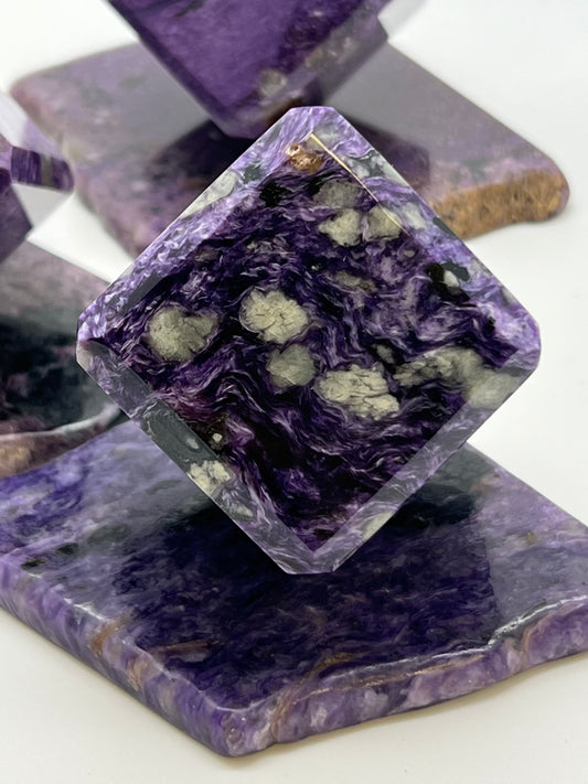 Charoite cube