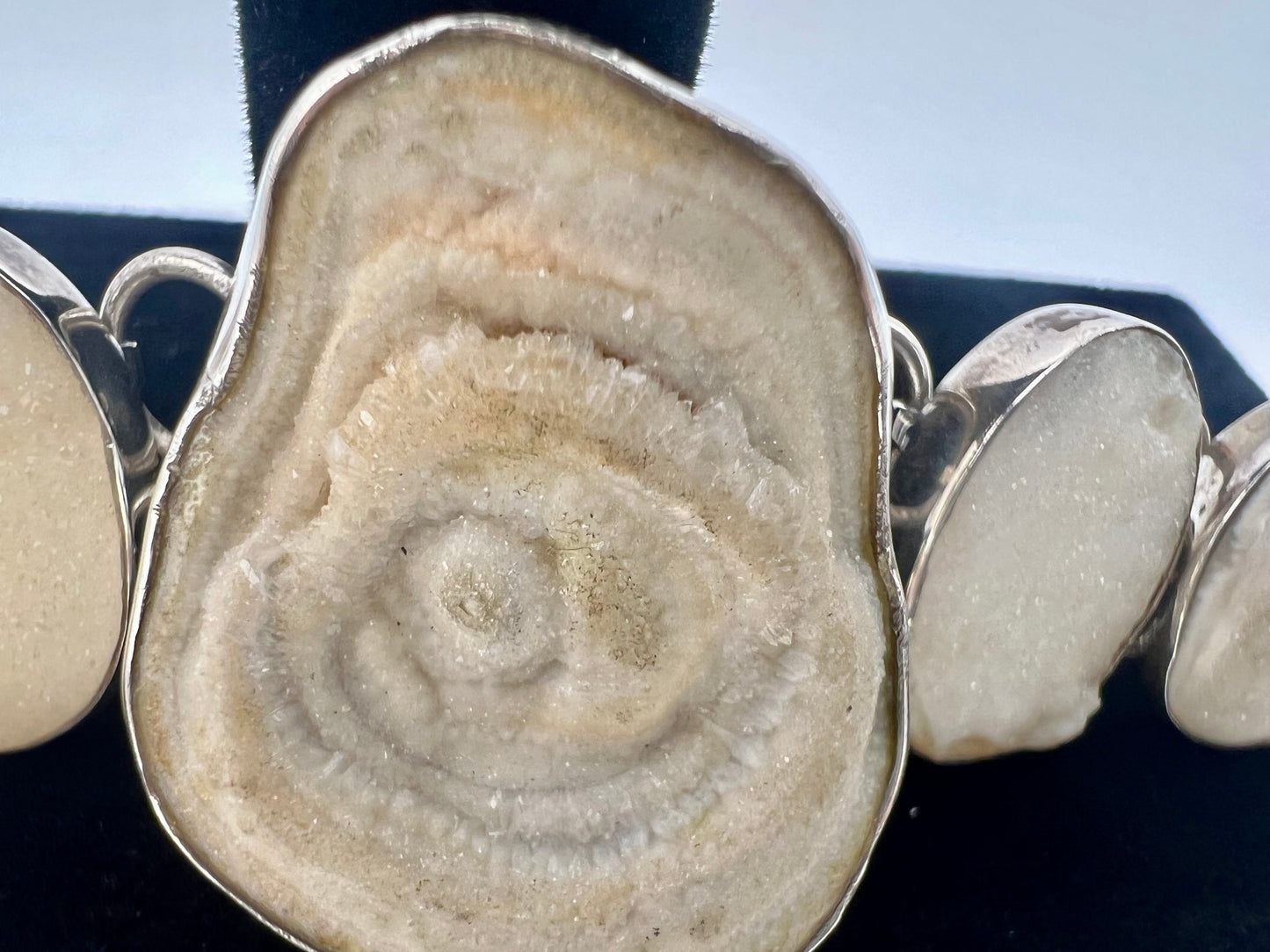 Spirit Quartz & Druzy Chalcedony Sterling Silver Bracelet