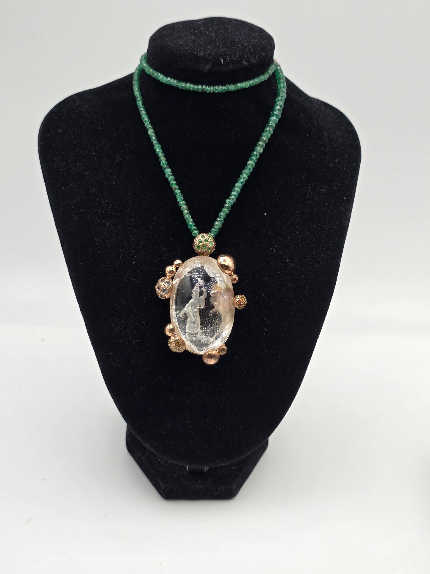Intaglio Wizard suspended in Space with Gemstones Pendants