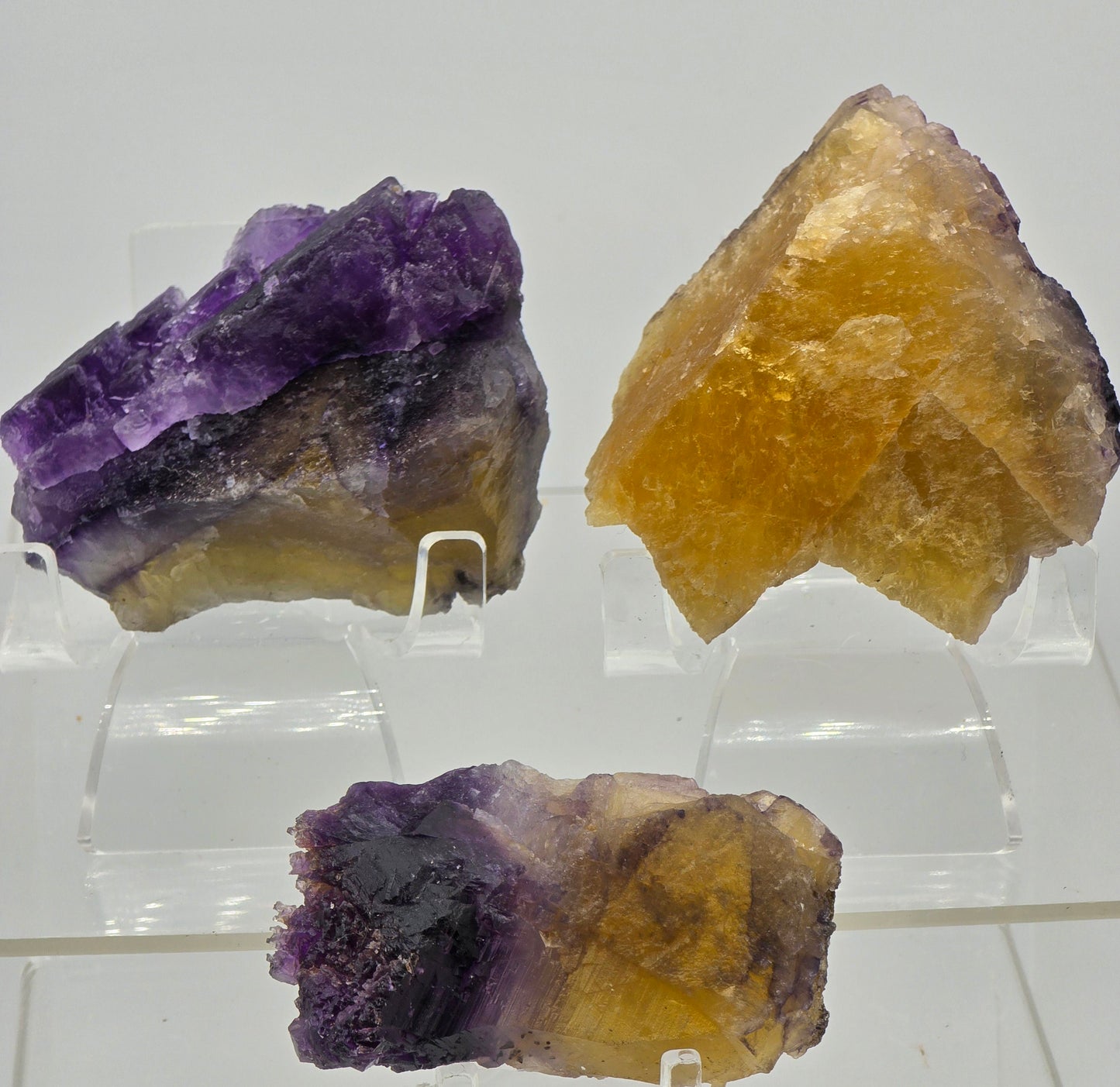 Purple & Yellow cubic Fluorite crystal formations