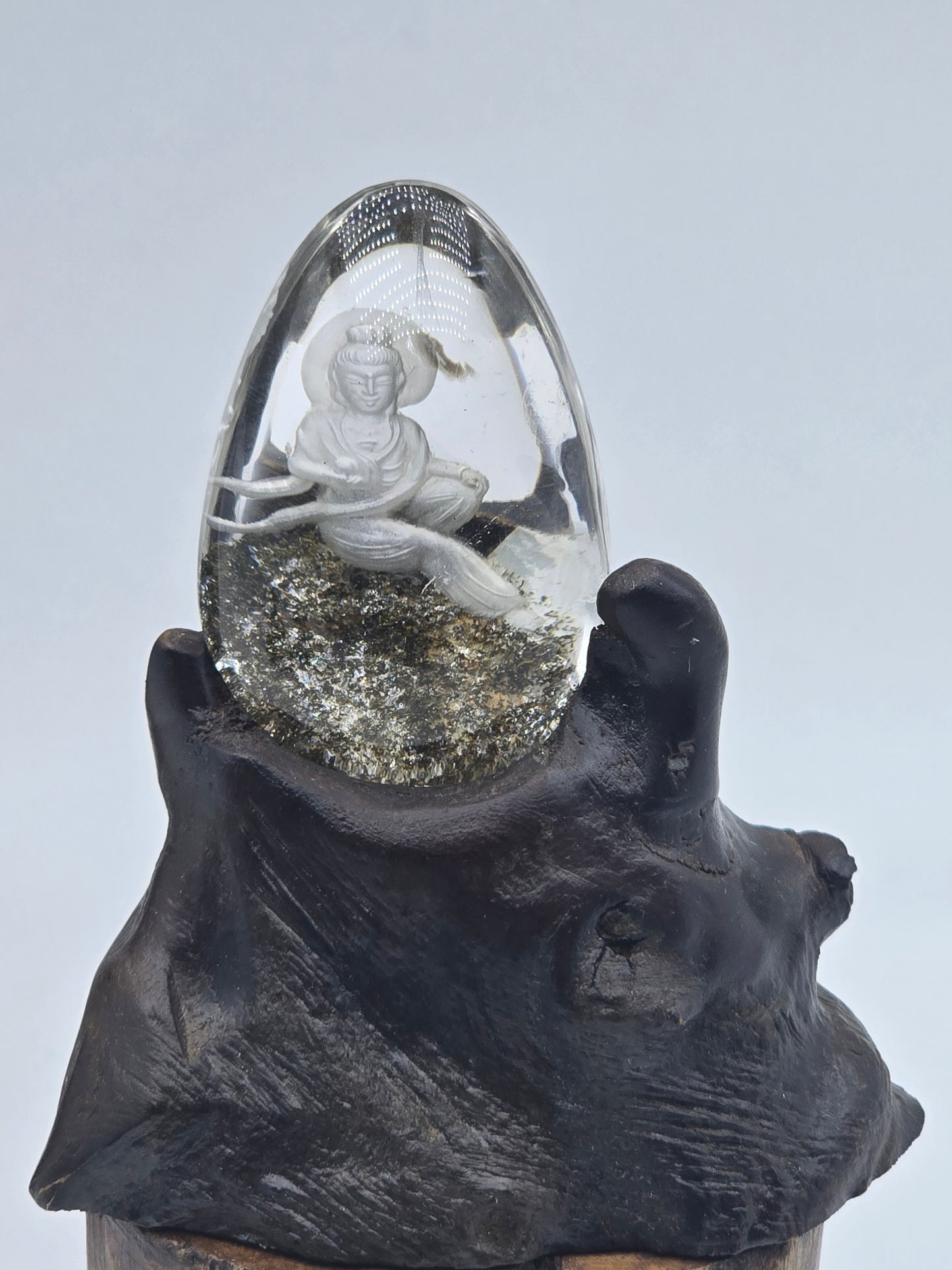 Quan Yin Etched in Scenic Quartz Altar