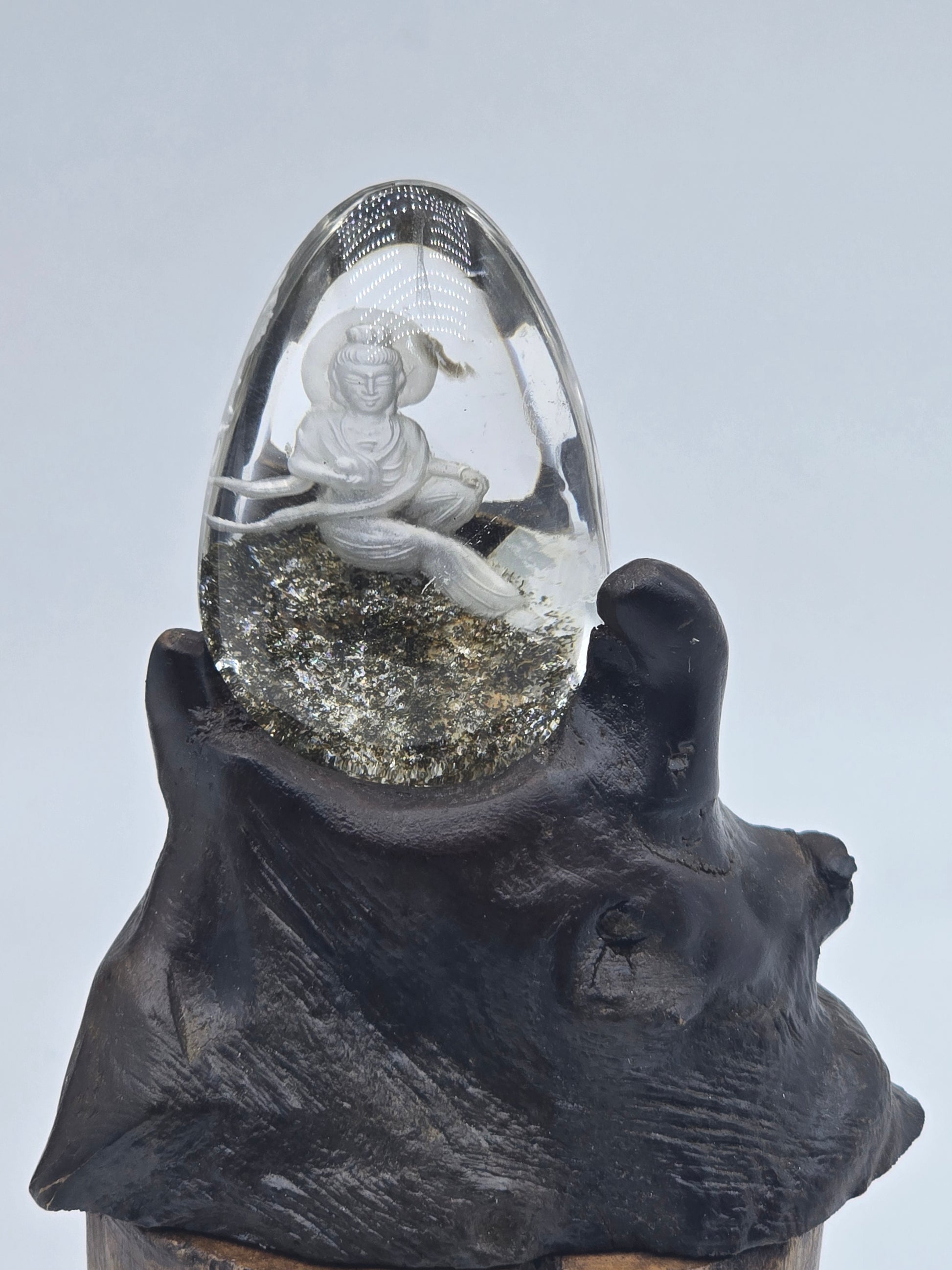 Quan Yin Etched in Scenic Quartz Altar