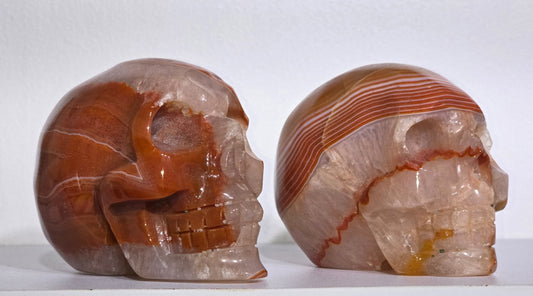 Carnelian & Quartz Skulls