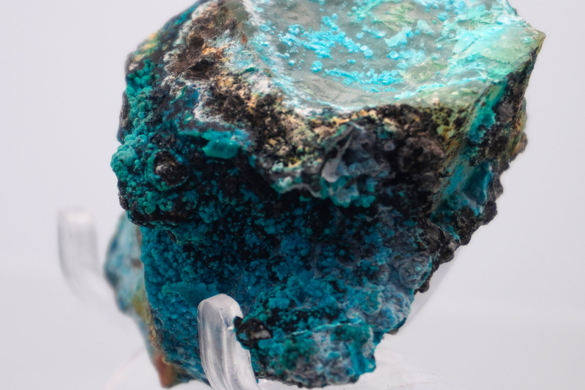 Tentadora Quartz Crystal with Chrysocolla & Malachite specimens