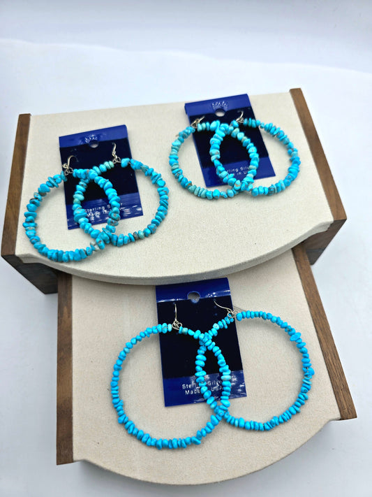 Turquoise Hoop earrings - Kingman turquoise