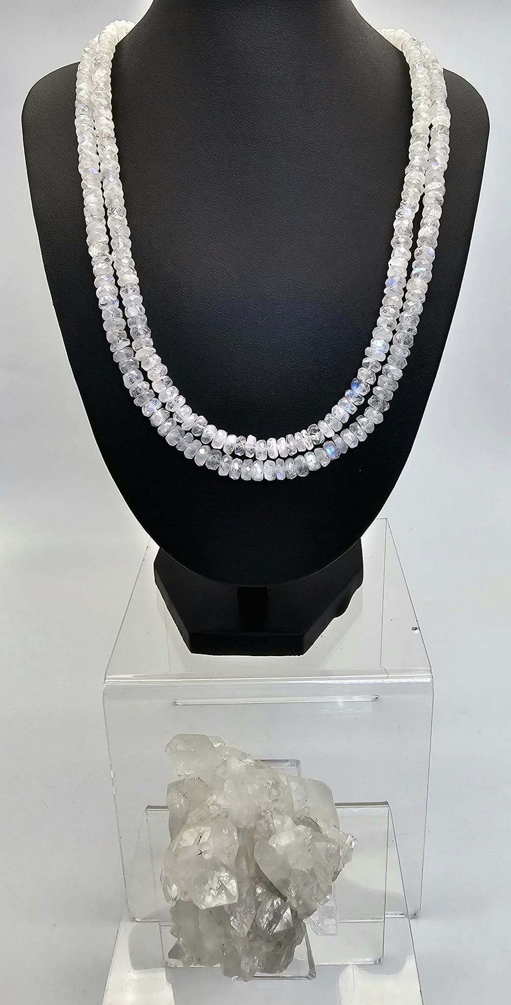 Moonstone Rainbow Faceted Necklaces