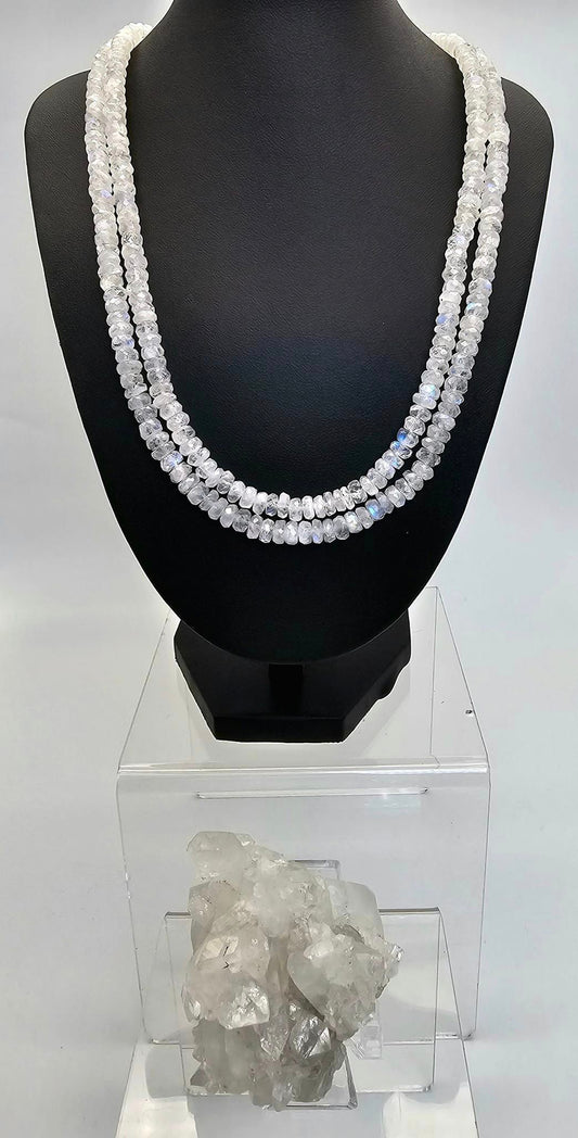 Moonstone Rainbow Faceted Necklaces