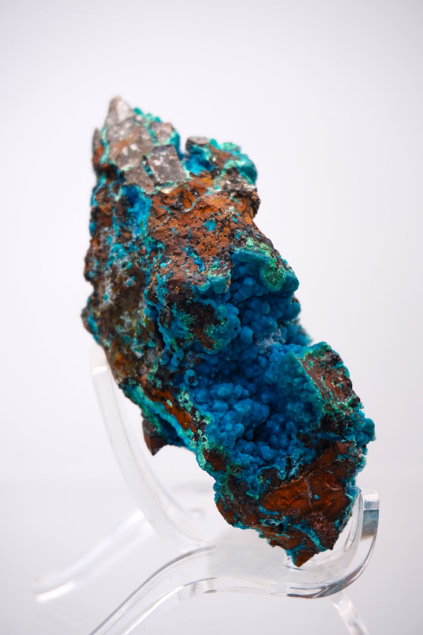 Tentadora Quartz Crystal with Chrysocolla & Malachite specimens