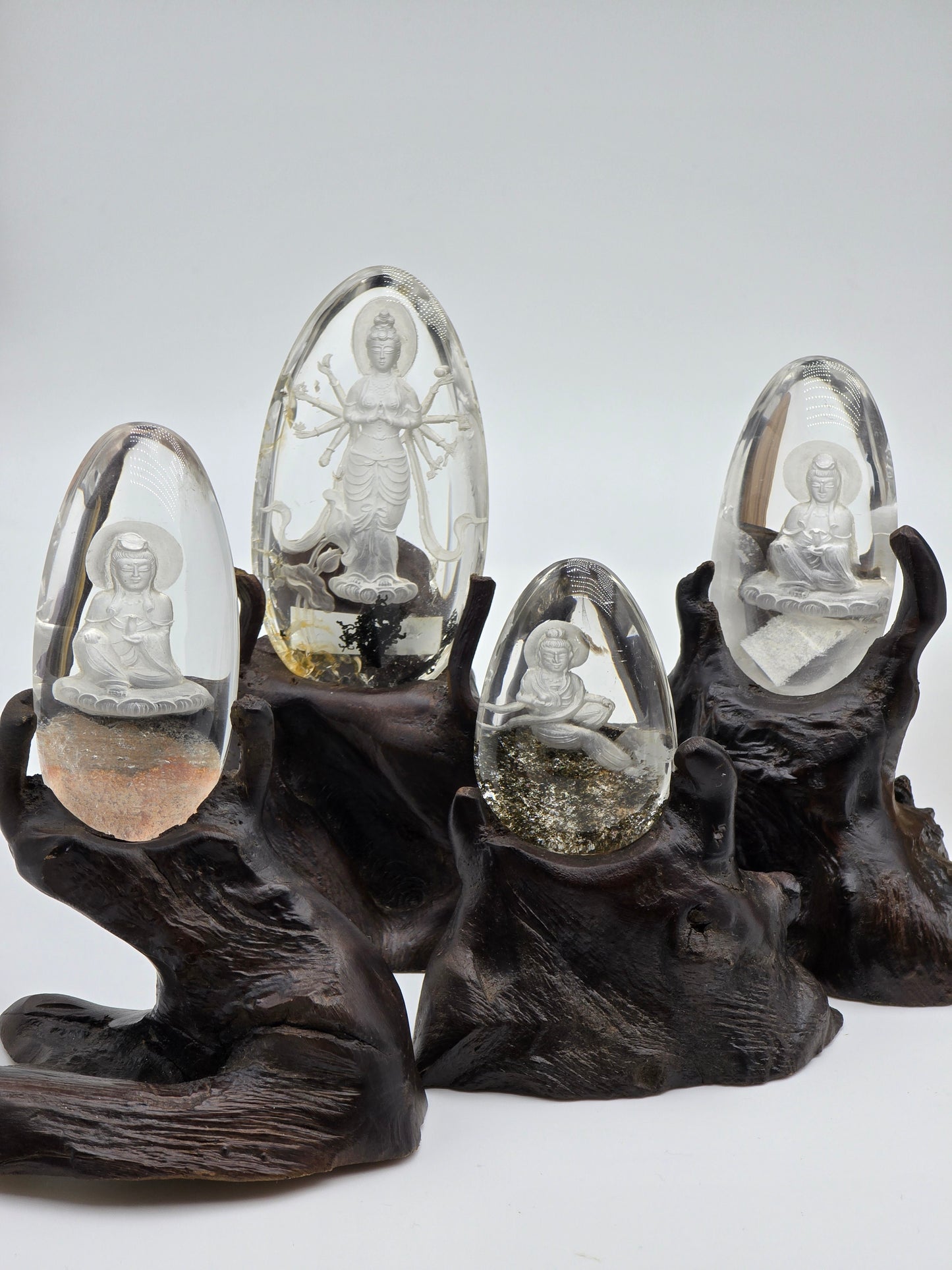 Quan Yin Etched in Scenic Quartz Altar