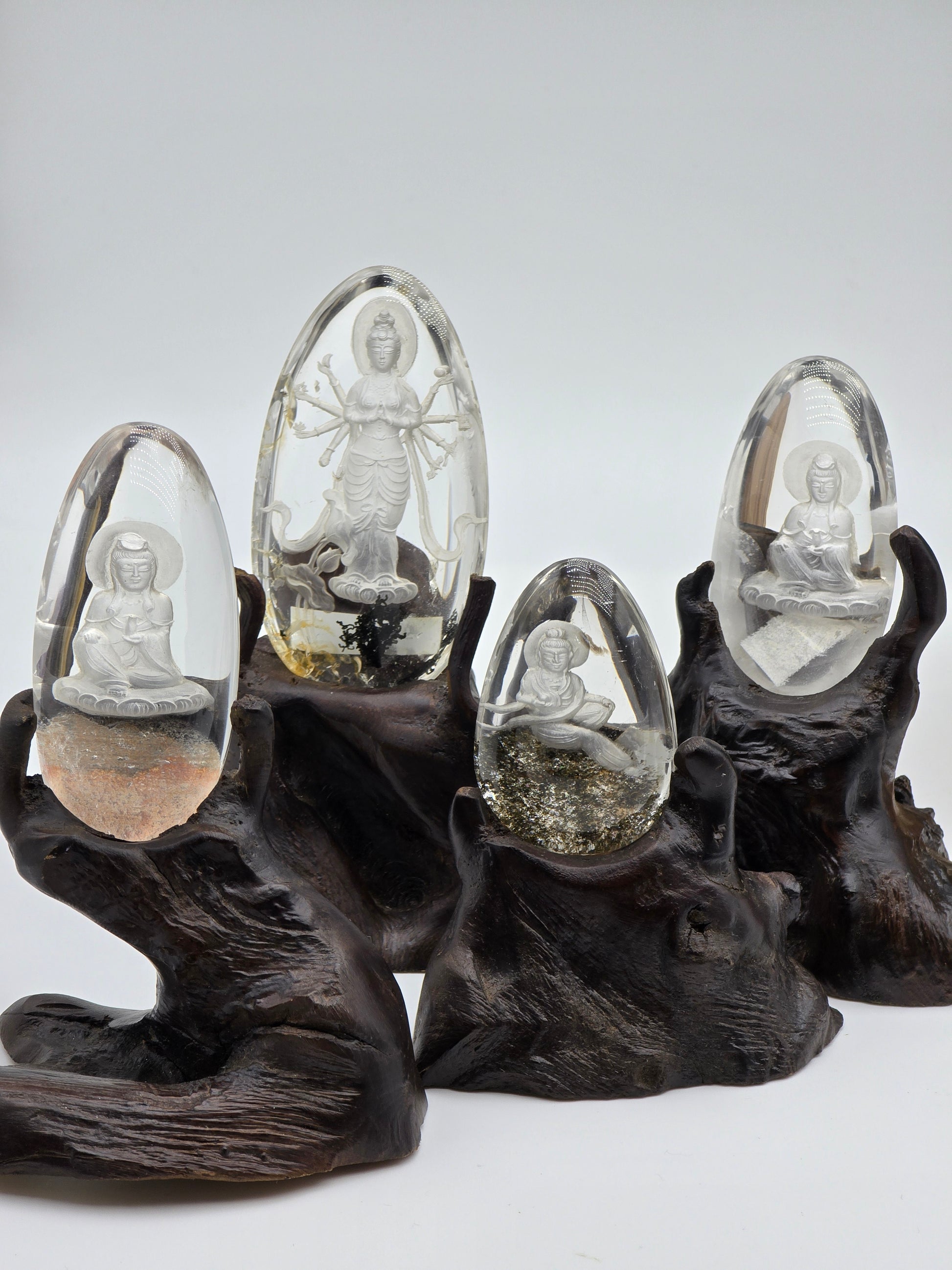 Quan Yin Etched in Scenic Quartz Altar