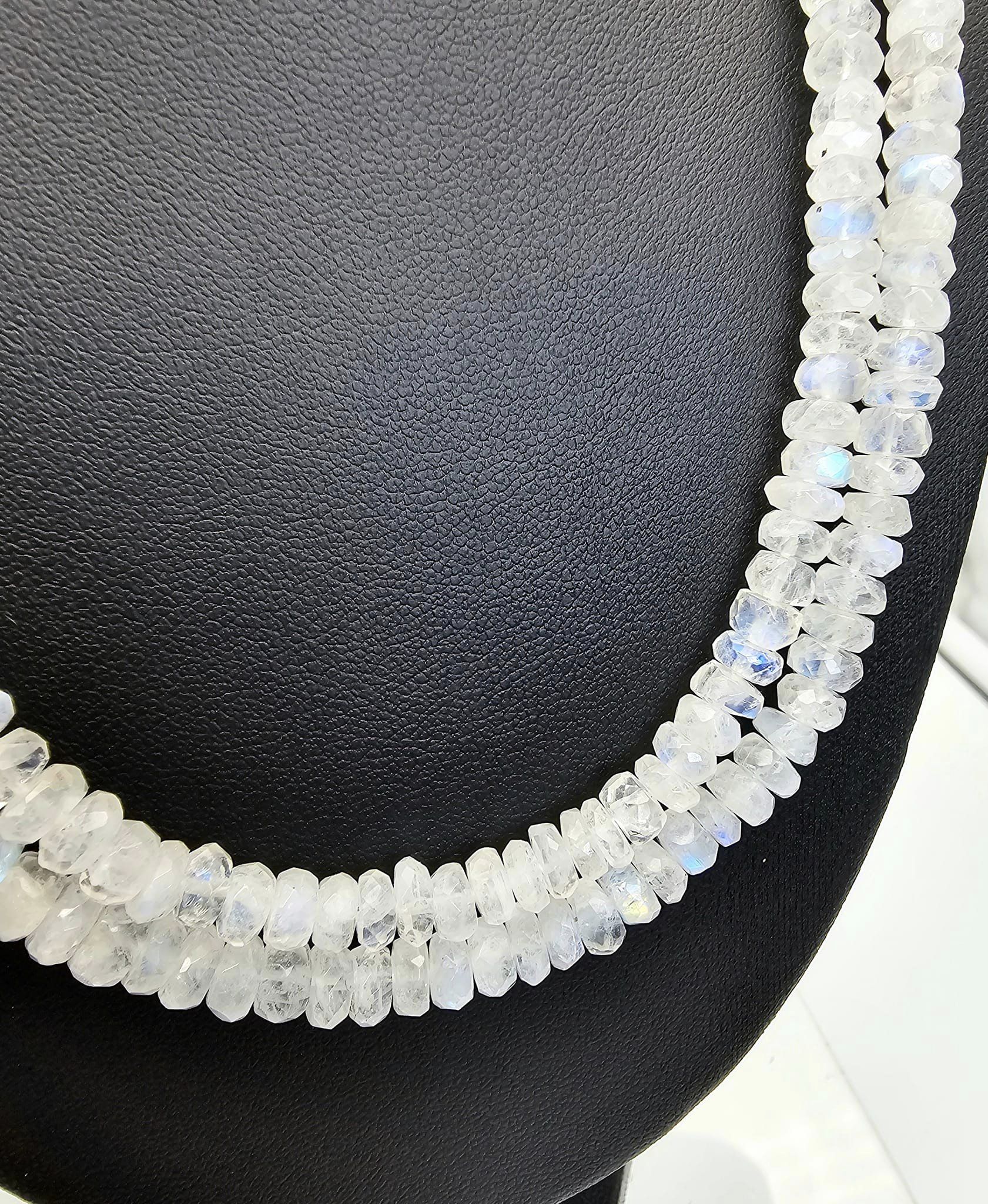 Moonstone Rainbow Faceted Necklaces