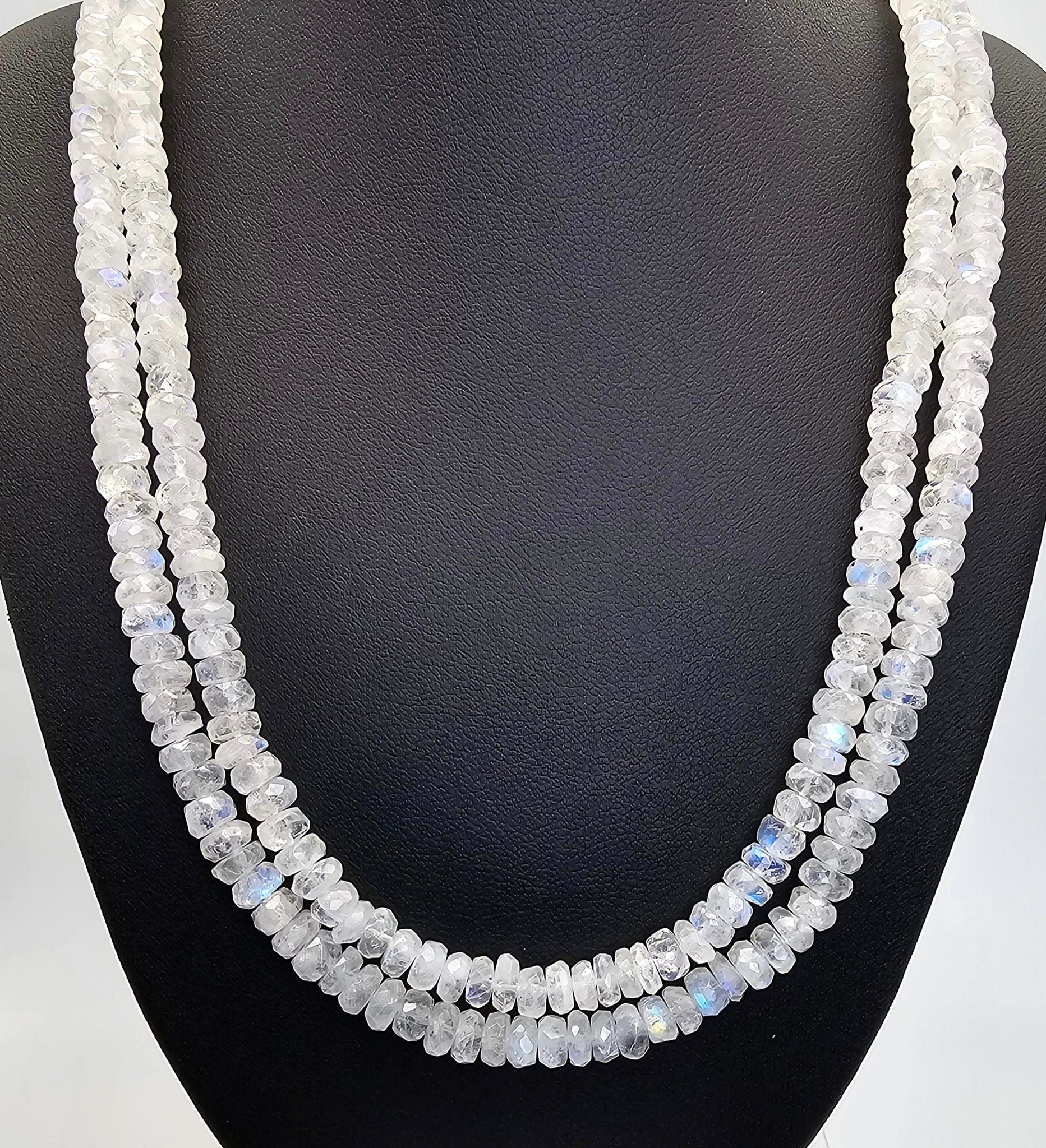 Moonstone Rainbow Faceted Necklaces