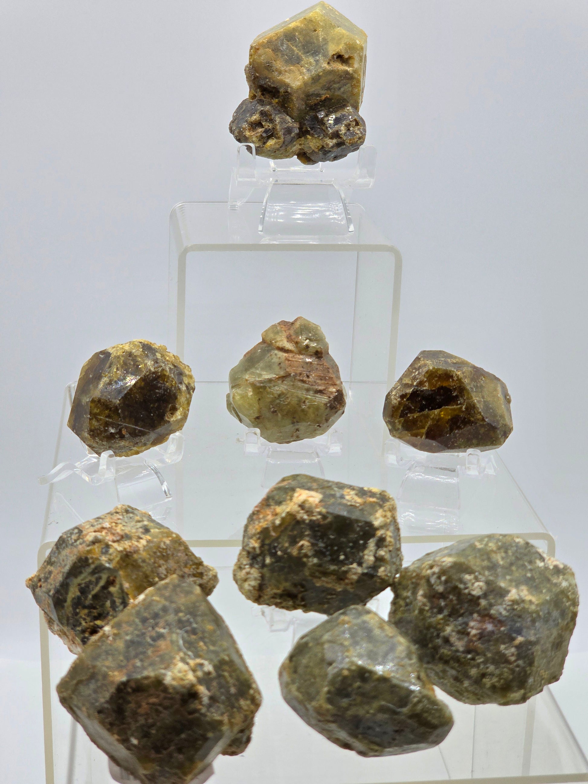 Green Garnet Dodecahedron Crystal Formations