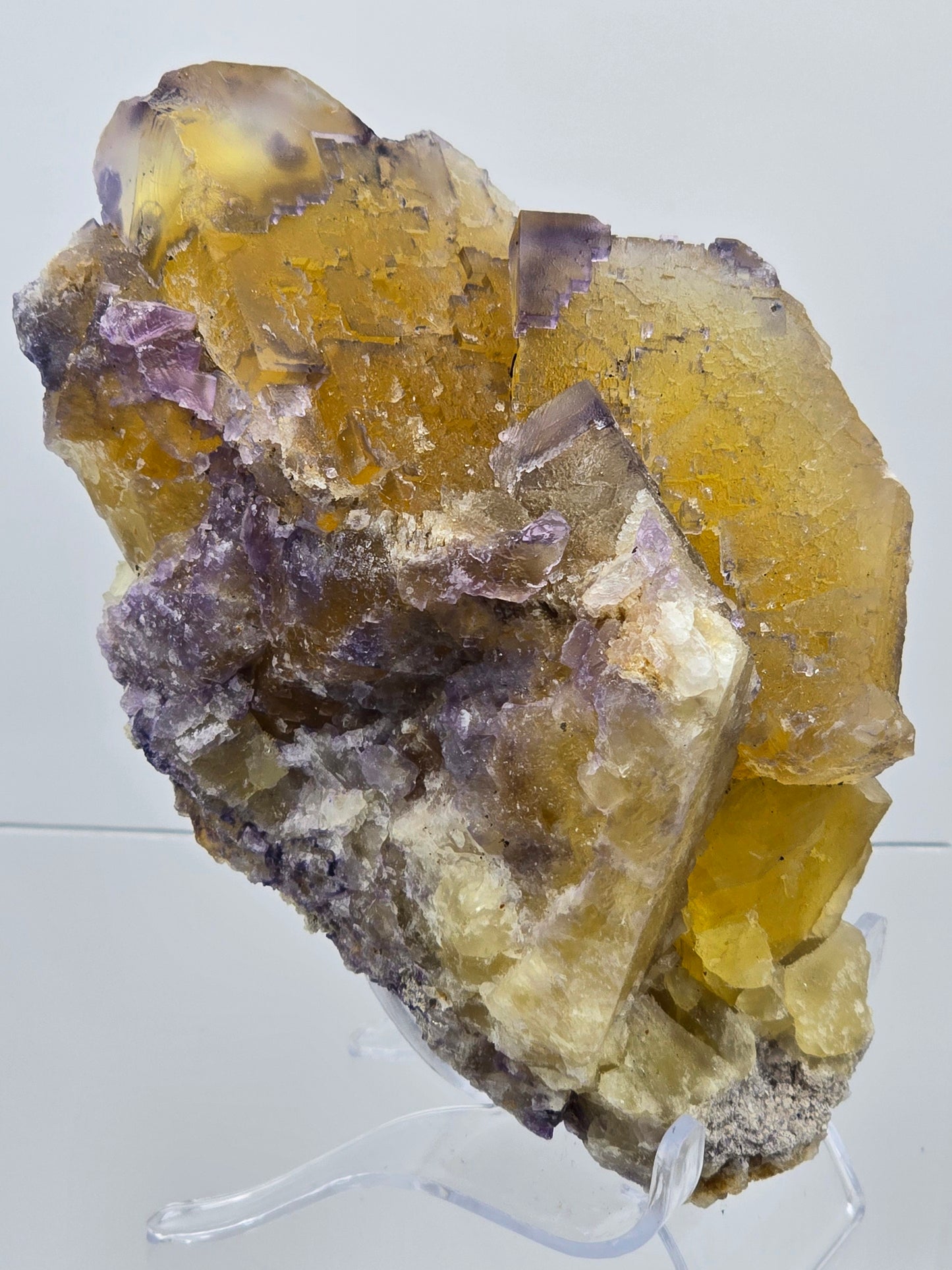 Purple & Yellow cubic Fluorite crystal formations