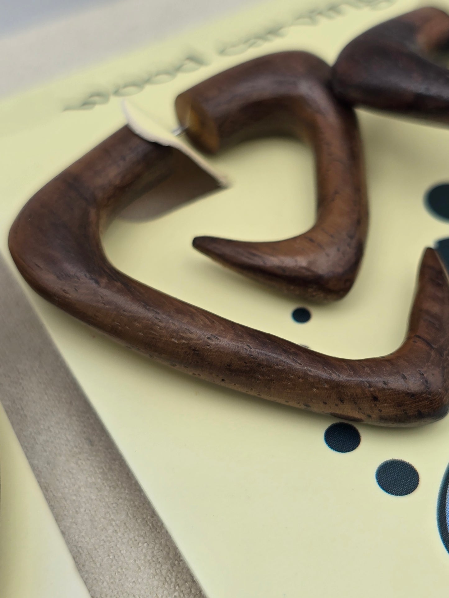 Hog Oak Ox Wood & Bone Carved Earrings