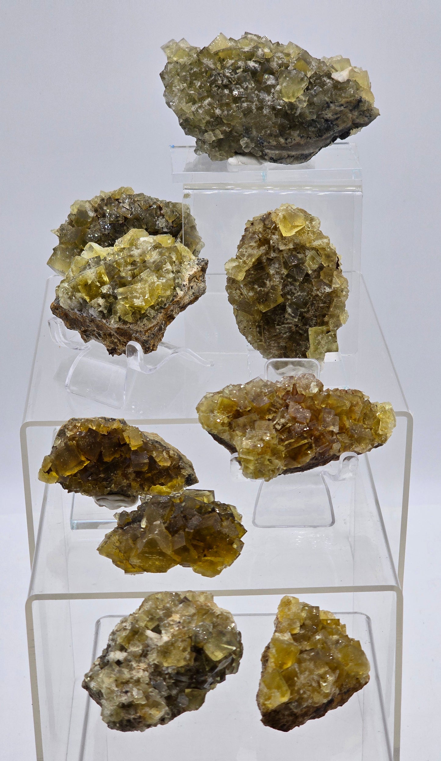 Yellow Fluorite Cubic Crystal formations