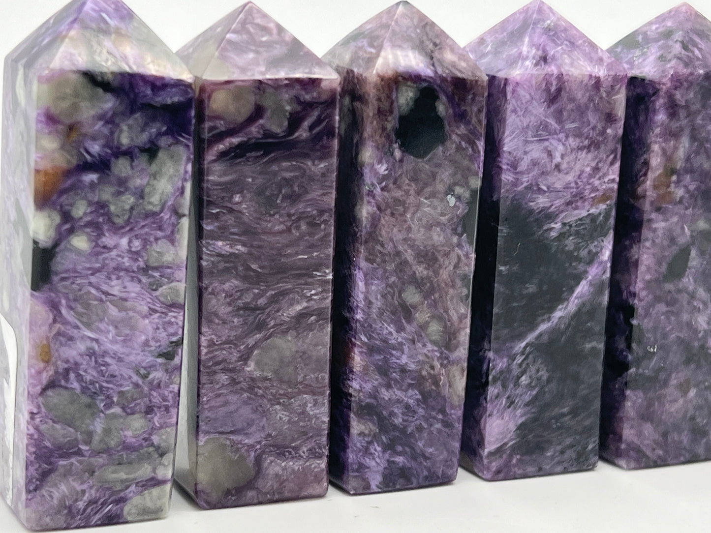 Charoite Obelisks