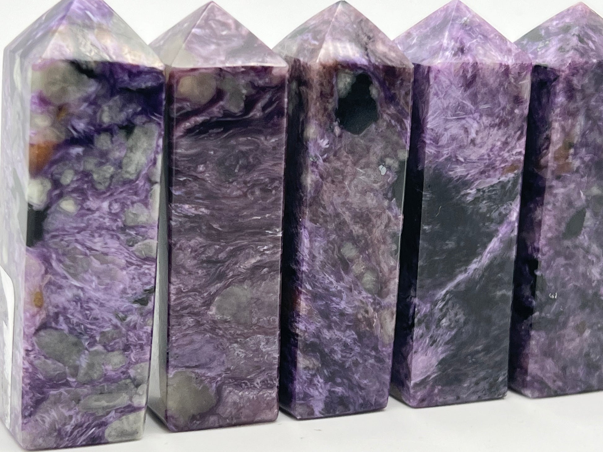 Charoite Obelisks