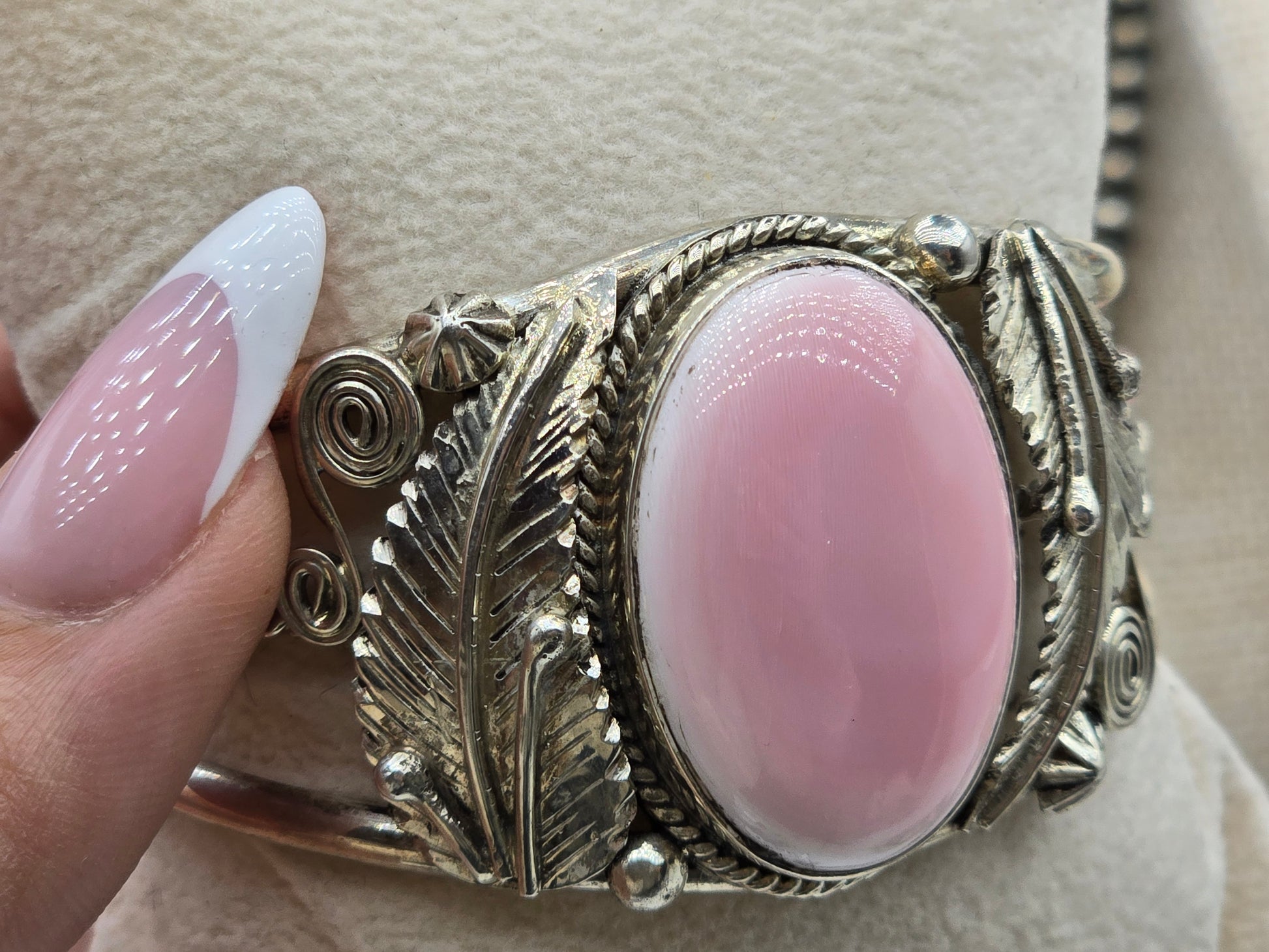 Pink Conch Shell Cuff Bracelet