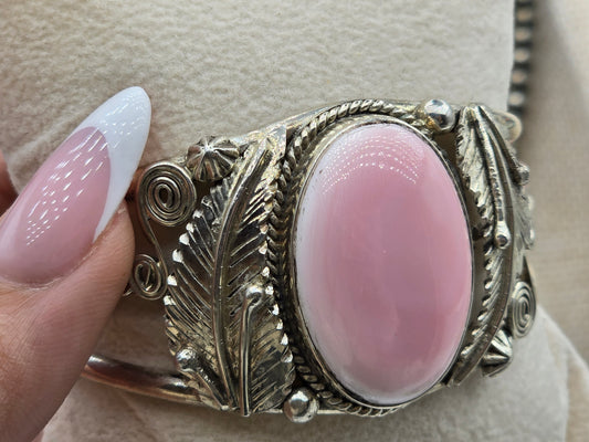 Pink Conch Shell Cuff Bracelet