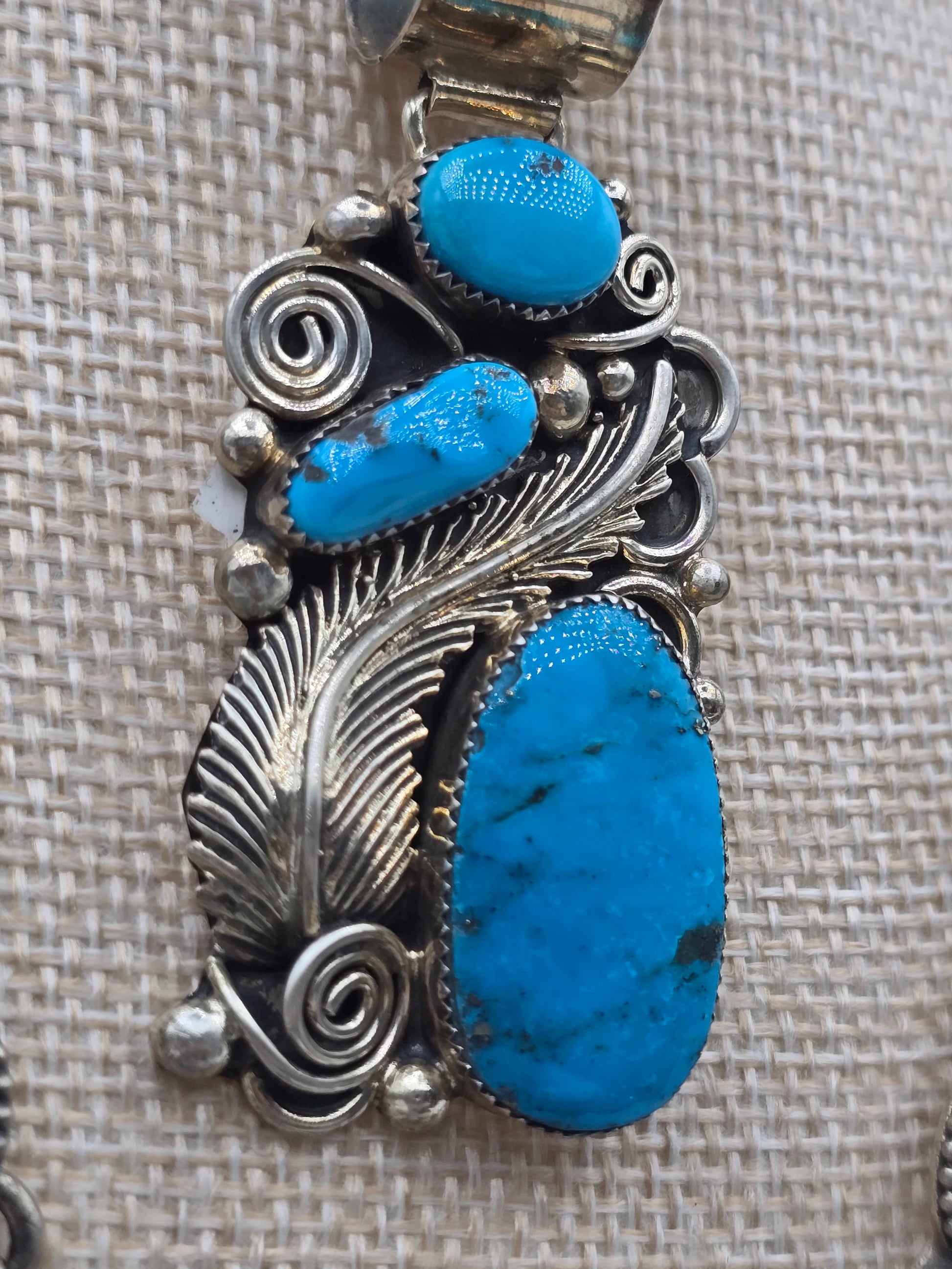 Egyptian Turquoise 3 stone Pendant