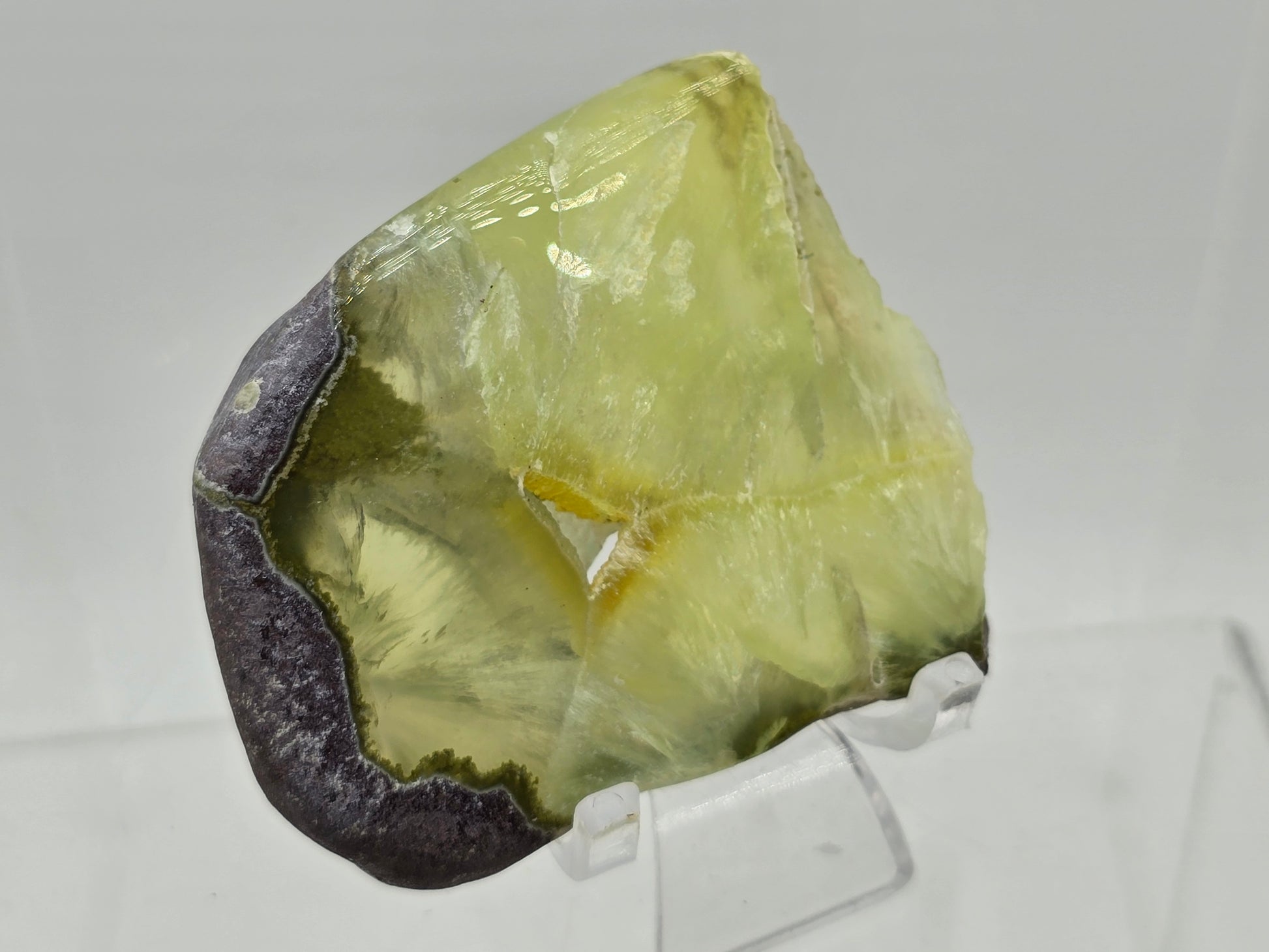 Natrolite & prehnite crystalized slab