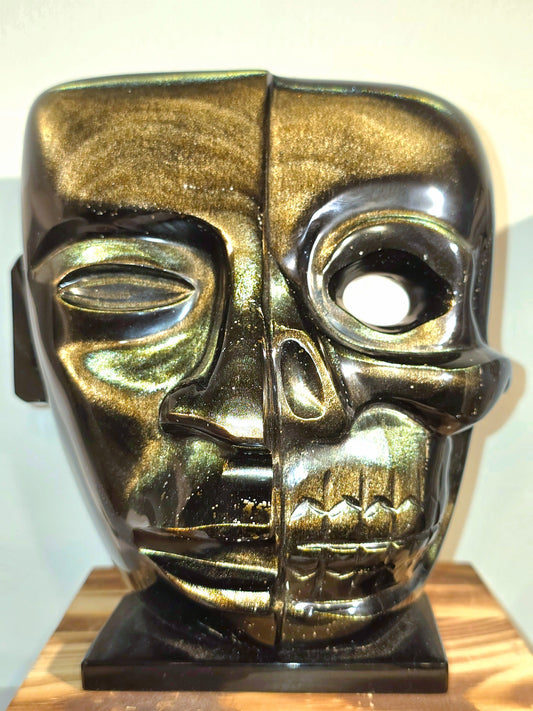 Golden Sheen Obsidian Mask