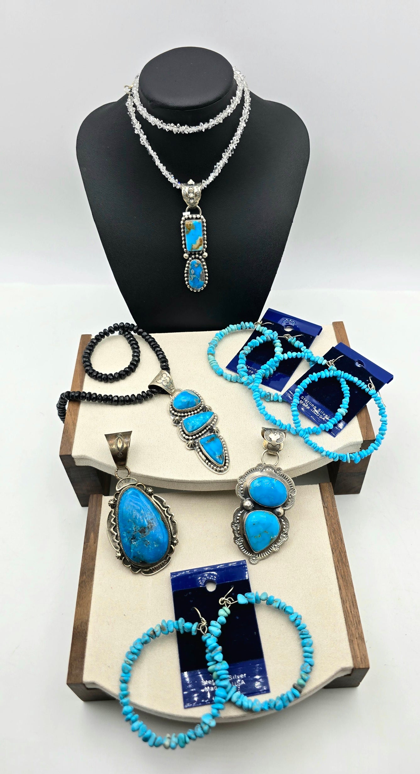 Turquoise Hoop earrings - Kingman turquoise