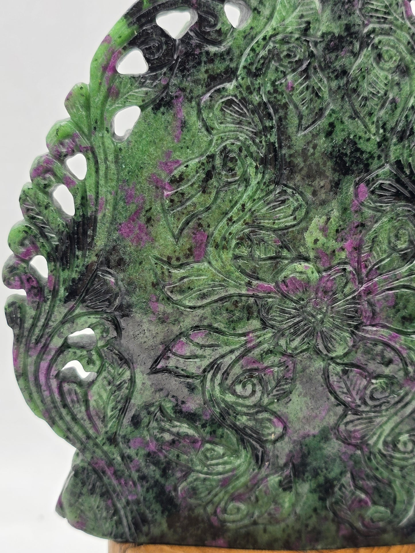 Ruby in Zoisite Matrix Filagree carved Ganesha Altar