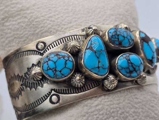 Egyptian Turquoise 6 Stone Cuff Bracelet